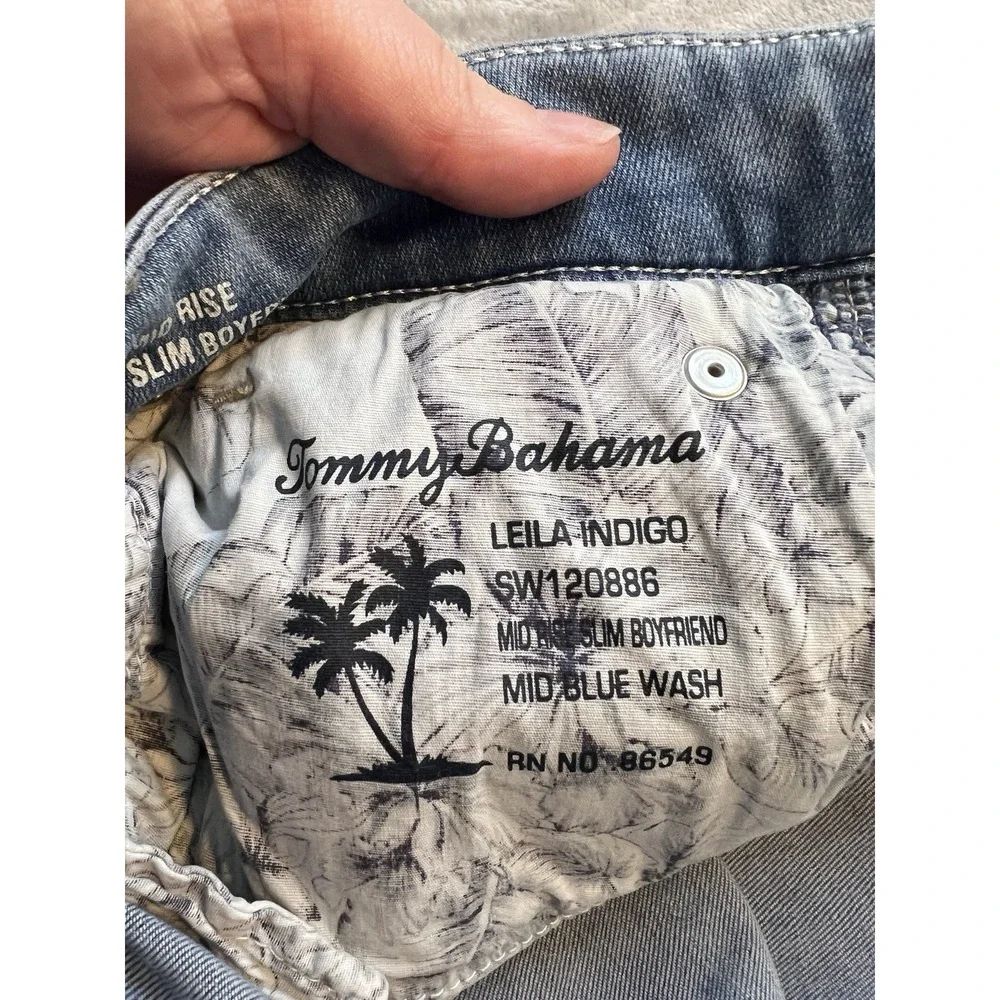 Tommy Bahama Womens Jeans Size 16/29 Blue Leila Indigo Mid Rise Slim Boyfriend
